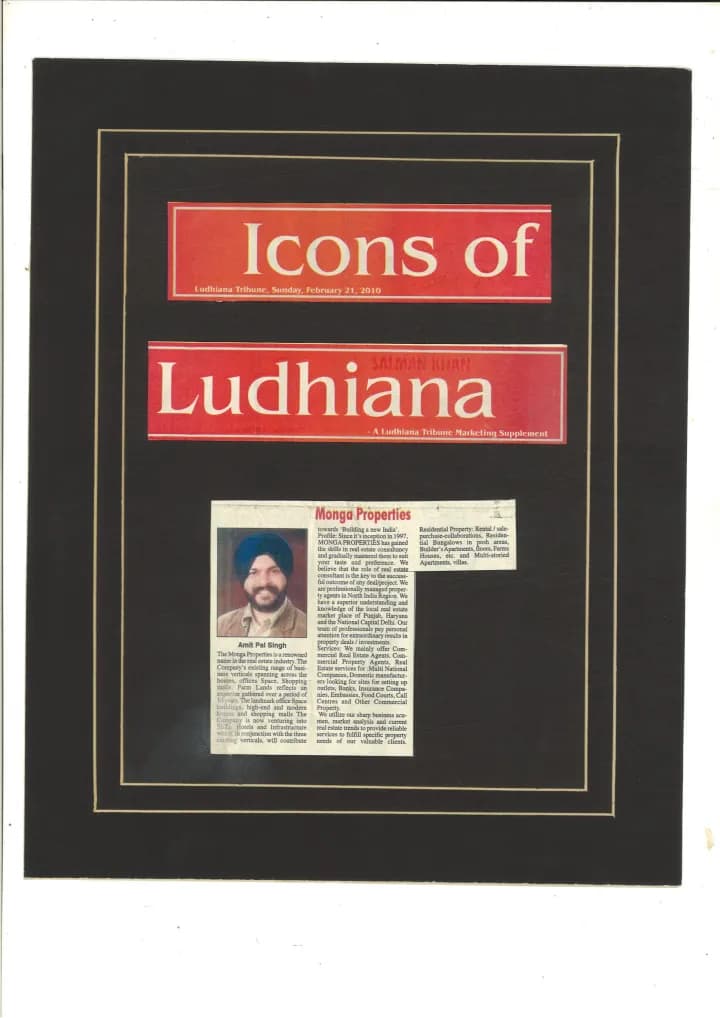Icons of Ludhiana certificate